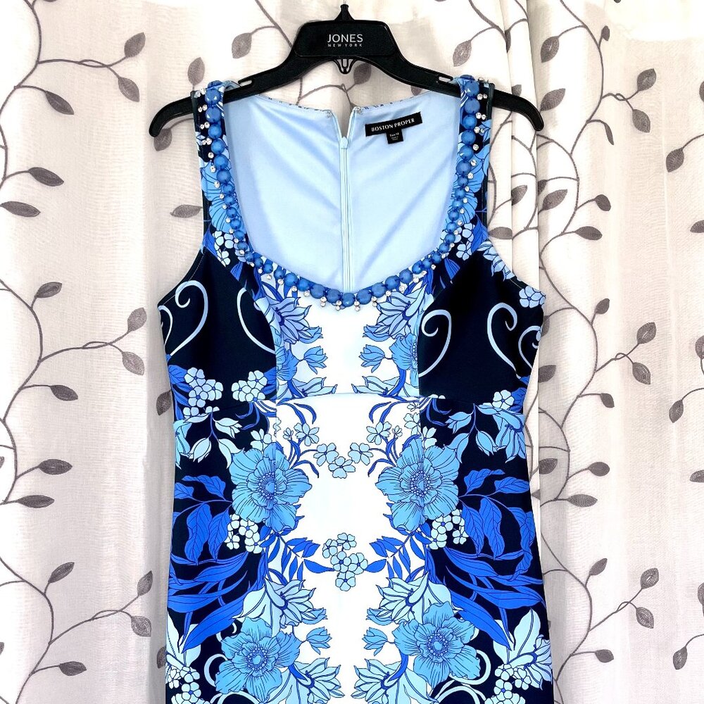 Boston Proper Blue Rhinestone Dress